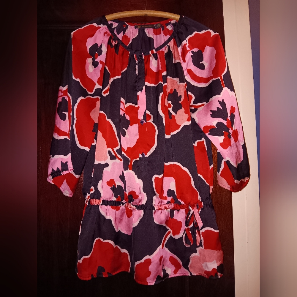 Pink floral blouse